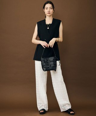 自由区 S リラックスバスケットノーカラー ジレ ブラック