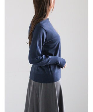 Te chichi プレーンニット(吸湿発熱) ネイビー