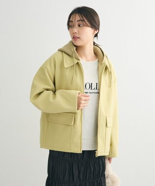 Green Parks ２ＷＡＹニットフードウールライクジャケット Yellow