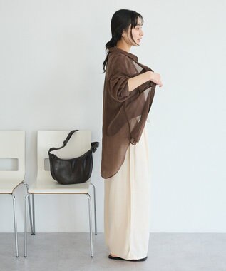 CRAFT STANDARD BOUTIQUE シアーハオリシャツ Brown