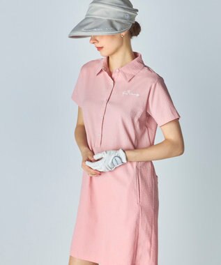 FILA GOLF／marie claire 【marie claire SPORT】 ストレッチサッカーワンピース ピンク