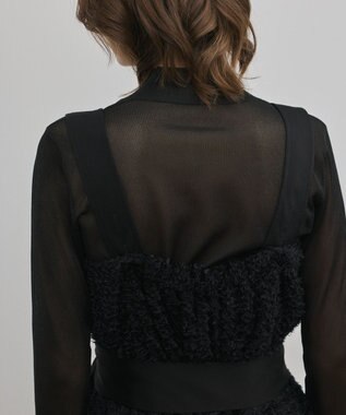 GRACE CONTINENTAL カットジャガードサロペット ブラック