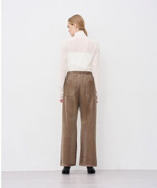 uncrave シアーベロアリブ ギャザーパンツ ブラウン