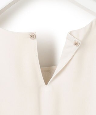 23区 S 【洗える】シルキーデシン ボールチェーン バルーン ブラウス ベージュ系