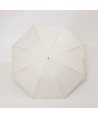 UNBILLION カシュネ cachenez / PUグレースフラワー刺繍トップレス2段折りたたみ傘 ホワイト