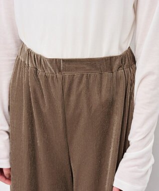 uncrave シアーベロアリブ ギャザーパンツ ブラウン