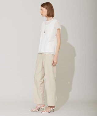 ICB L 【洗える】 シアージャージー カットソー オフホワイト系