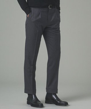 GOTAIRIKU 【保温性/ストレッチ/シワになりにくい】サキソニーストレッチパンツ（１タック） グレー系