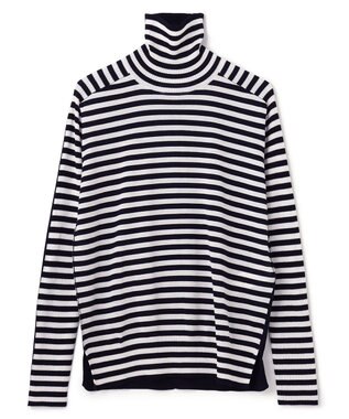 BEIGE， 【CLUEL 10月号掲載・S-size】LA MONNAIE / タートルニット Navy Off Border