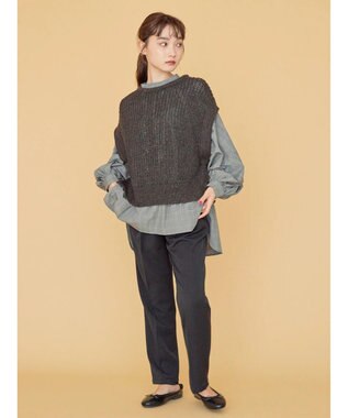 AMERICAN HOLIC ＳＥＴ　ボリュームスリーブシャツ＋ニットベスト Glen Check