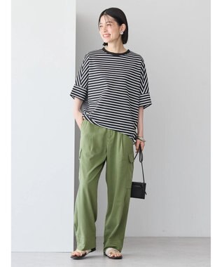 AMERICAN HOLIC 抗菌防臭＋接触冷感　コクーンカットプルオーバー Border Black