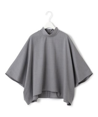 ICB 【洗える】Ｔ/Ｗブロード ハイネックブラウス ライトグレー系