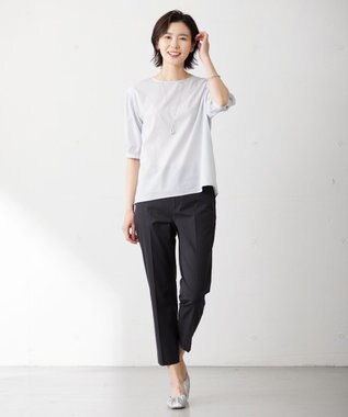 J.PRESS LADIES オーバルドロップ ネックレス シルバー系