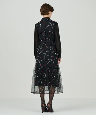 GRACE CONTINENTAL ハートアロー刺繍ワンピース ブラック