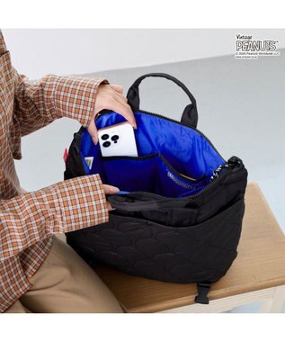 ROOTOTE 8457【スヌーピー】IP.セオルー.パフ.ピーナッツ-0R 01：ブラック