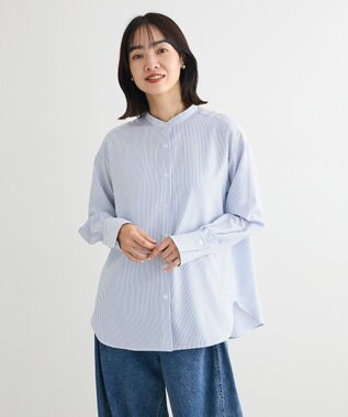 Green Parks バンドカラーインナーシャツ Stripe