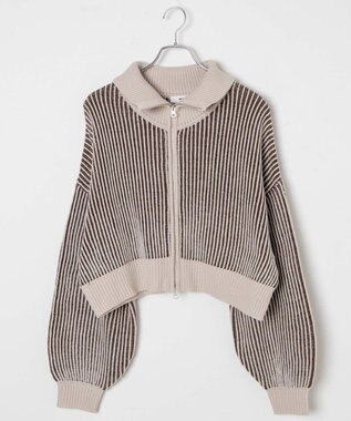 WEGO ダブルジップショートカーデ ベージュ