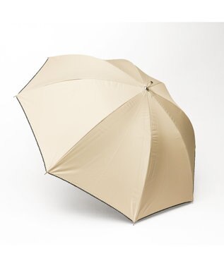 ATRENA 体感-10℃コカゲル晴雨兼用 スライド式ロングアンブレラ ベージュ×ブラック