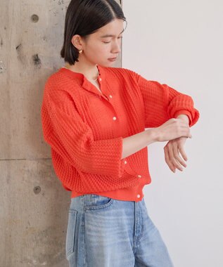 AMERICAN HOLIC 柄編みニットカーディガン Orange