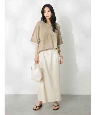 CRAFT STANDARD BOUTIQUE 【ＵＶカット】布帛切り替えプルオーバー Beige