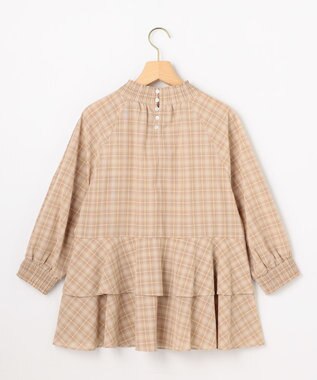 組曲 L ライトトロピカルティアード ブラウス ベージュ系3