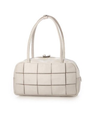 UNBILLION ピークスピーク PEAKS PEAK / 牛革パッチワーク横長ボストン アイボリー