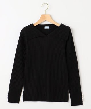 組曲 Elenaリブニット プルオーバー ブラック系