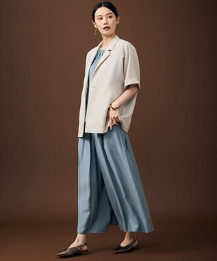 自由区 L 【人気素材・NEWアイテム】ラスティックメッシュハーフスリーブ ジャケット フラックス