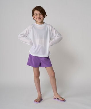 OP／FILA 【Ocean Pacific】トップス＋ショーツ　2点セット水着 パープル