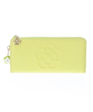 CLATHAS ワッフル　Lファスナー長財布 ライム