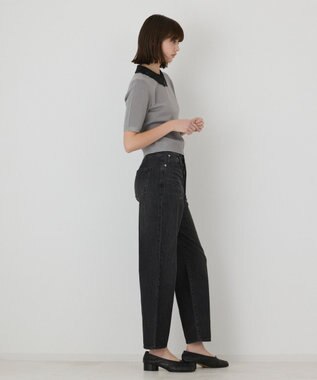 GRACE CONTINENTAL レースカラーラメニットトップ グレー