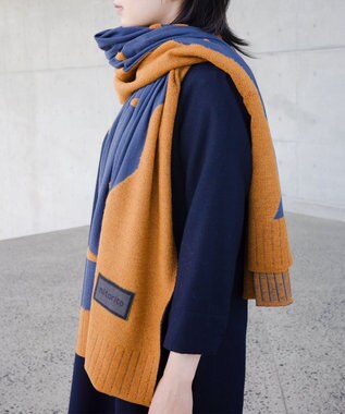 nitorito 【UNISEX】mountain&moon 山と月モチーフ柄 ストール camel