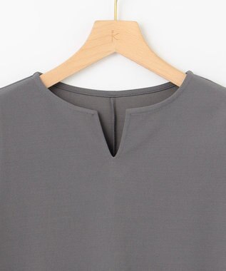 組曲 S 【WEB限定】ジョーゼットジャージーランタンスリーブ5分袖 ブラウス グレー系