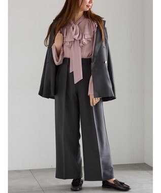 Te chichi ダブルブレストジャケット(セットアップ可)《2025Autumn catalog vol.2 item》 チャコールグレー