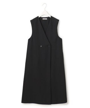 ICB 【接触冷感・UVケア・速乾・洗える】FluidBackSatin ロングジレ ブラック系