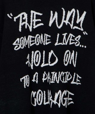 WEGO ハンドライティングジャガードニット ブラック