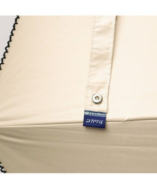 ATRENA 体感-10℃コカゲル晴雨兼用 スライド式ロングアンブレラ ベージュ×ブラック