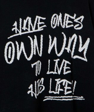 WEGO ハンドライティングジャガードニット ブラック