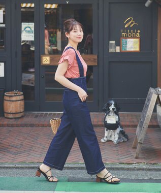 Feroux 【2WAY】ハイウエストデニム パンツ ネイビー系