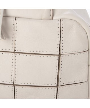 UNBILLION ピークスピーク PEAKS PEAK / 牛革パッチワーク横長ボストン アイボリー