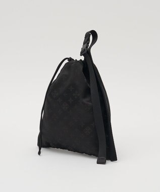 russet ナイロンジャガード巾着ポーチ L(Z-230) Trv-Black