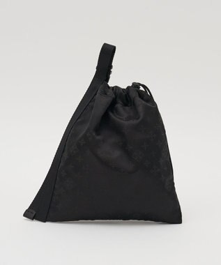 russet ナイロンジャガード巾着ポーチ L(Z-230) Trv-Black