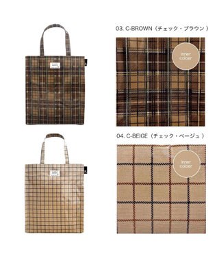 ROOTOTE 3605【ラミネート加工 A4収納】EU.アーキャトル.ラミネート-T 03：チェック・ブラウン