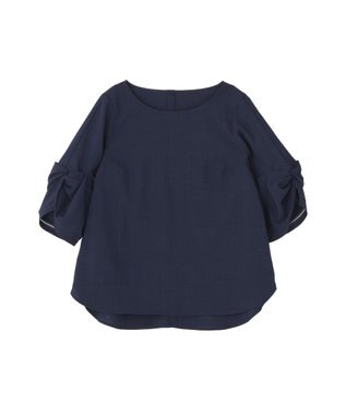 YECCA VECCA ハシゴレースタックスリーブブラウス Navy