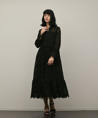 GRACE CONTINENTAL カットレースワンピース ブラック