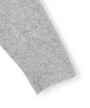 UNFILO ふわふわニット ロゴジャガード グレー×ブラックロゴ