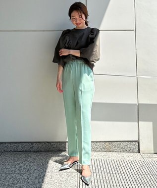 UNFILO カラー テーパードパンツ ライトグリーン