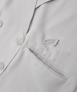 earth music&ecology 半袖サイドドロストジャケット Gray Beige