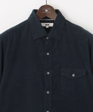 JOSEPH ABBOUD 【キングサイズ・ストレッチ】コーデュロイ シャツ ネイビー系