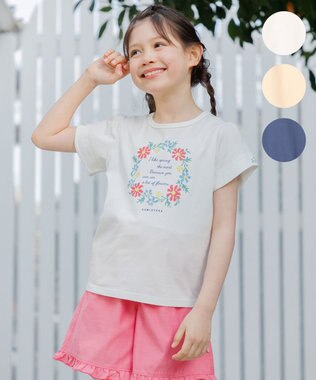 組曲 KIDS  【110-140㎝】 フラワーリースTeeシャツ